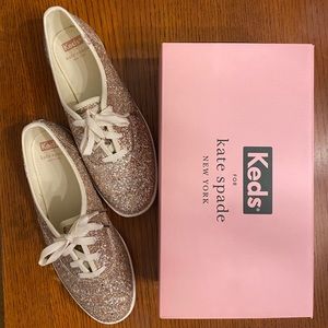 Kate Spade Gold glitter Keds
